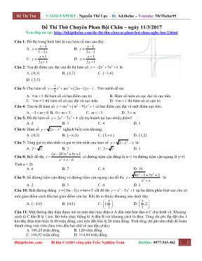 Đề Thi Thử Chuyên Phan Bội Châu môn Toán